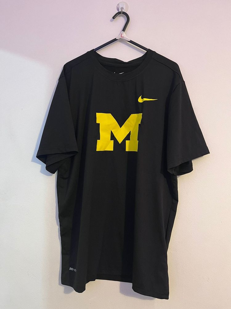 Nike Black T-Shirt With Yellow M Logo